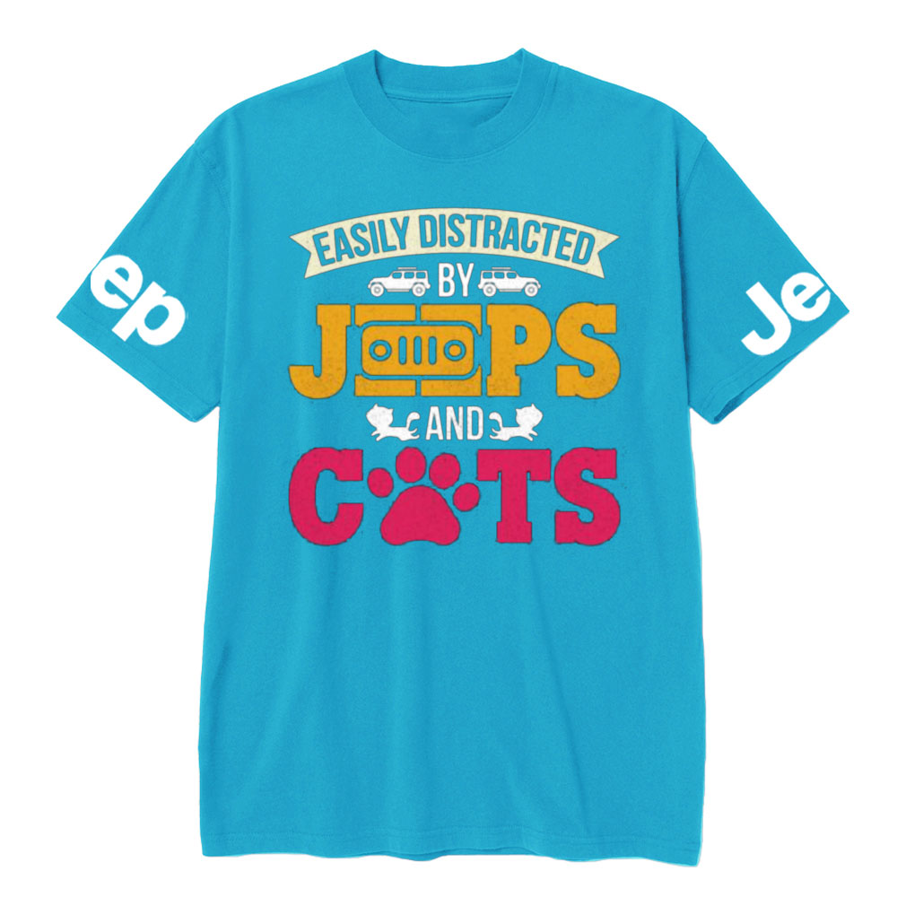 Distracted by Jps And Cats Funny T-Shirt