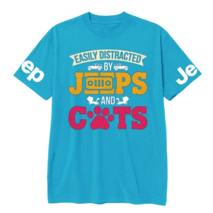Distracted by Jps And Cats Funny T-Shirt