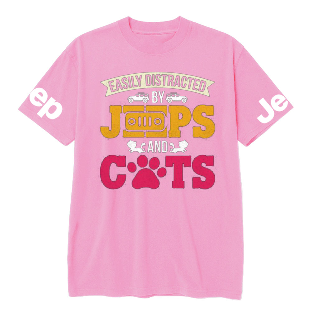 Distracted by Jps And Cats Funny T-Shirt