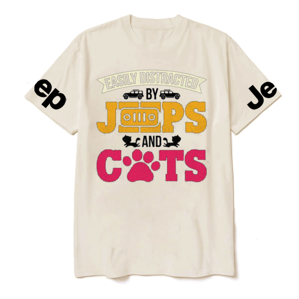 Distracted by Jps And Cats Funny T-Shirt