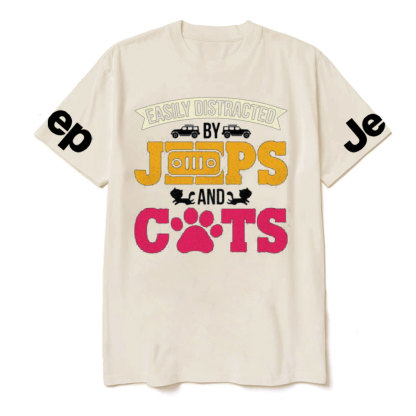 Distracted by Jps And Cats Funny T-Shirt