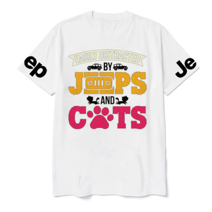 Distracted by Jps And Cats Funny T-Shirt
