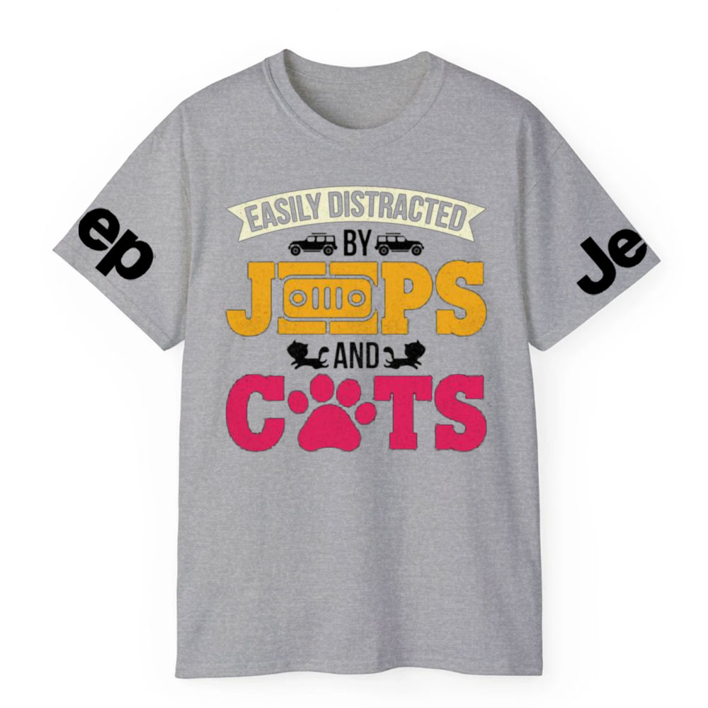 Distracted by Jps And Cats Funny T-Shirt