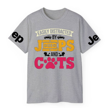 Distracted by Jps And Cats Funny T-Shirt