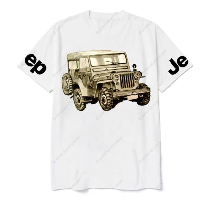 Hand-drawn Vintage Military  CJ5 Jp Lover T-Shirt