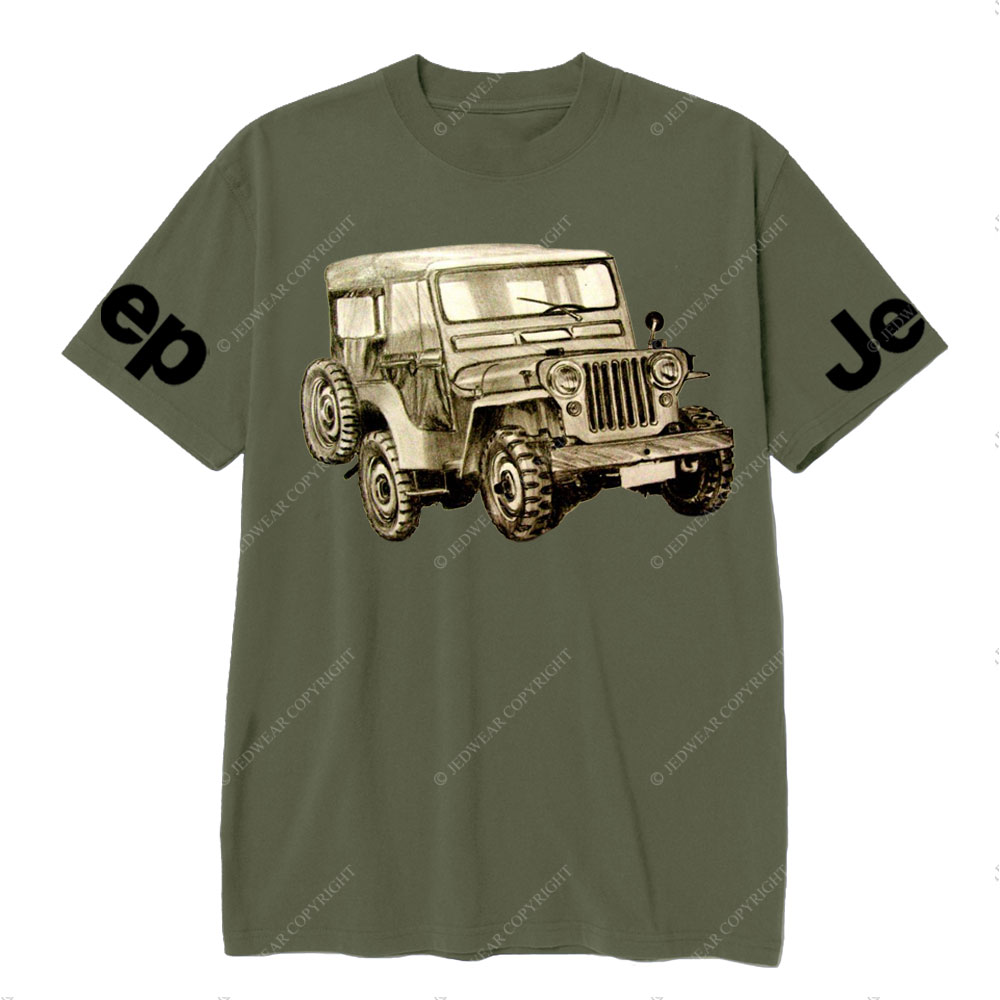 Hand-drawn Vintage Military  CJ5 Jp Lover T-Shirt