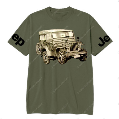 Hand-drawn Vintage Military  CJ5 Jp Lover T-Shirt