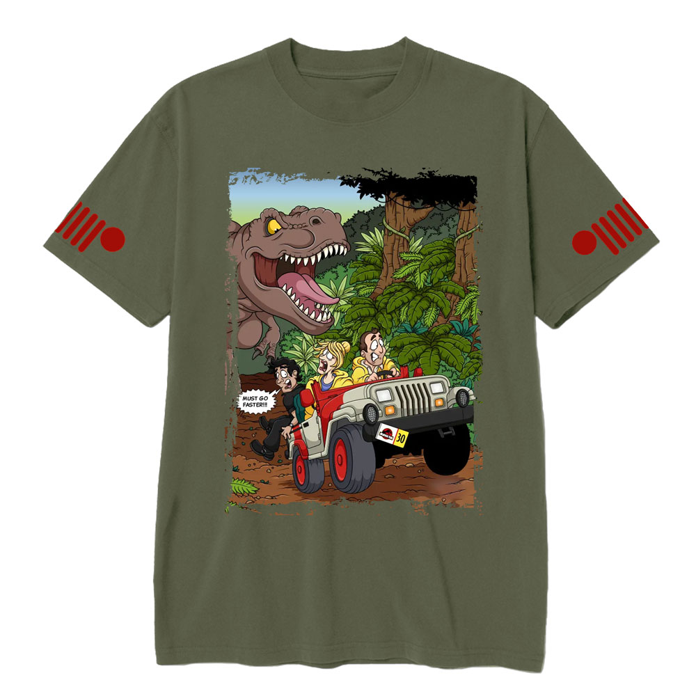 Must Go Faster T-Rex Jp Chasing T-shirt