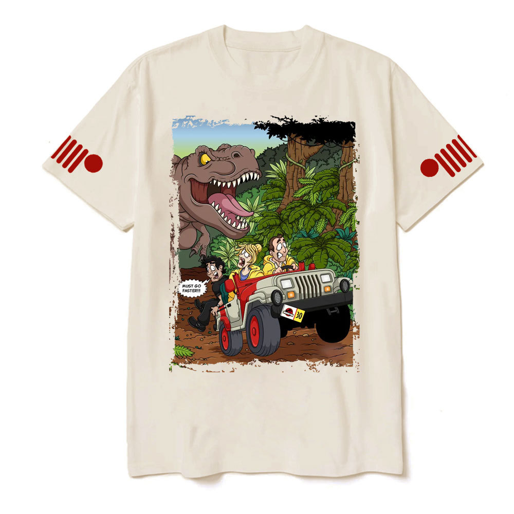 Must Go Faster T-Rex Jp Chasing T-shirt