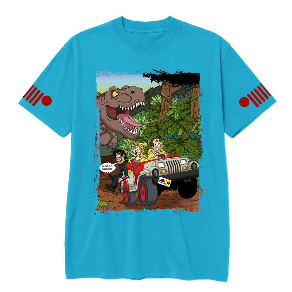 Must Go Faster T-Rex Jp Chasing T-shirt