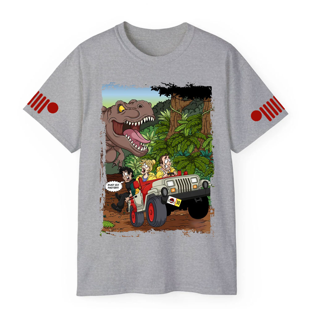 Must Go Faster T-Rex Jp Chasing T-shirt