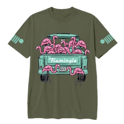 Flamingo Mint Pickup Truck Gladiator Jp T-Shirt