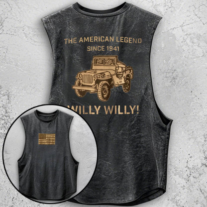 Jp Willy The American Legend Flag Brown Double Printed Tank