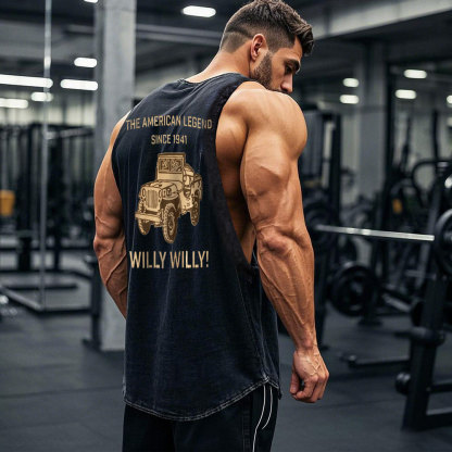 Jp Willy The American Legend Flag Brown Double Printed Tank