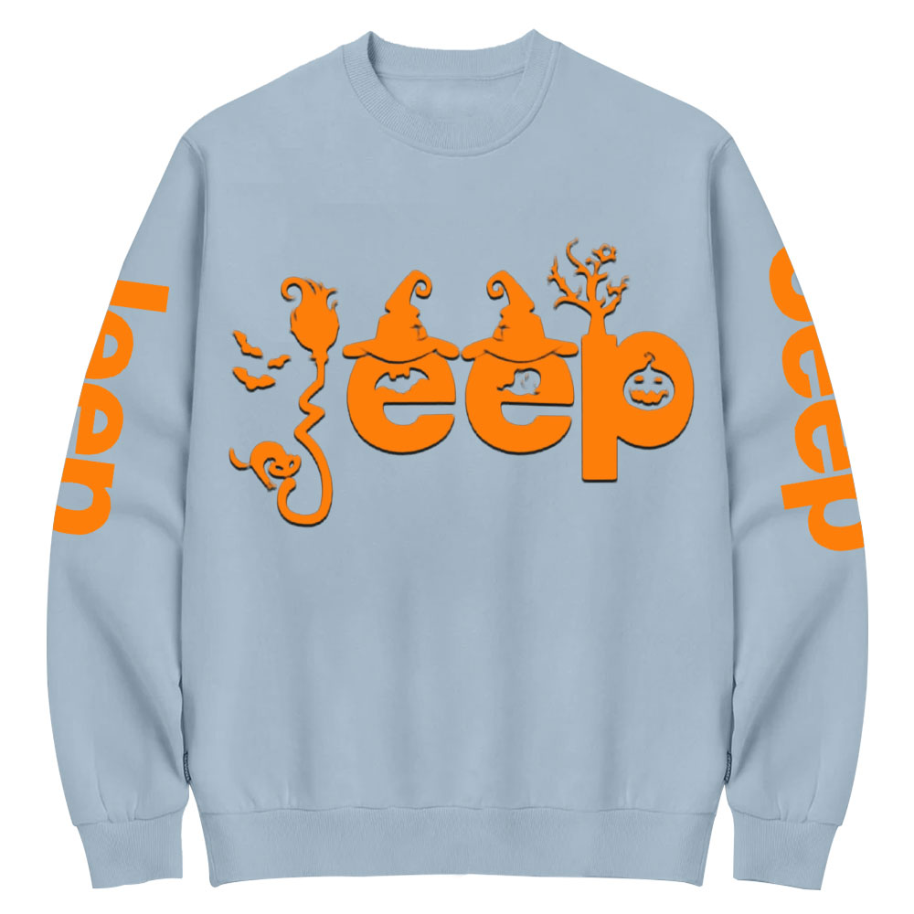 Halloween Elements Orange Jp Design Crew Neck Sweatshirt