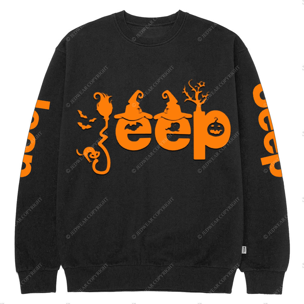 Halloween Elements Orange Jp Design Crew Neck Sweatshirt