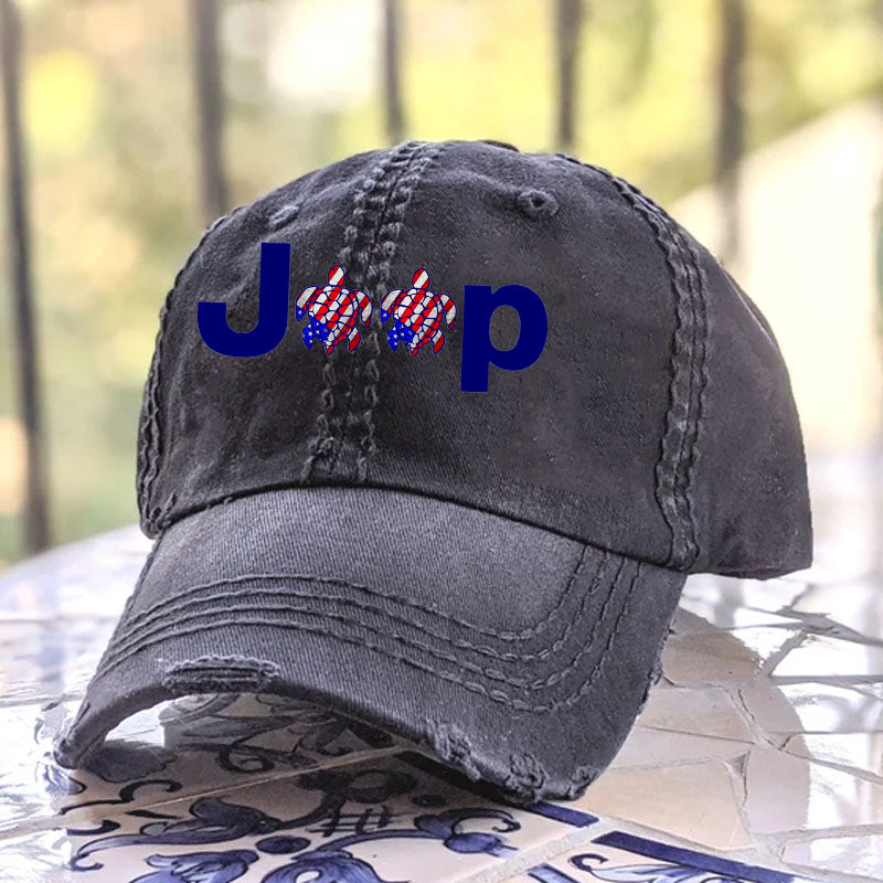 USA Flag Jeep Turtle Hat Jeep Lover Baseball Cap
