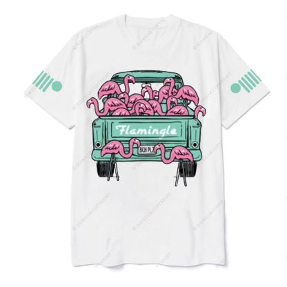 Flamingo Mint Pickup Truck Gladiator Jp T-Shirt