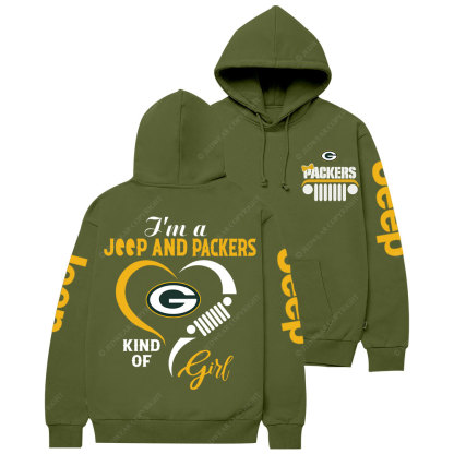 Green Bay Packers Football Team Heart Jp Girl Casual Hoodie
