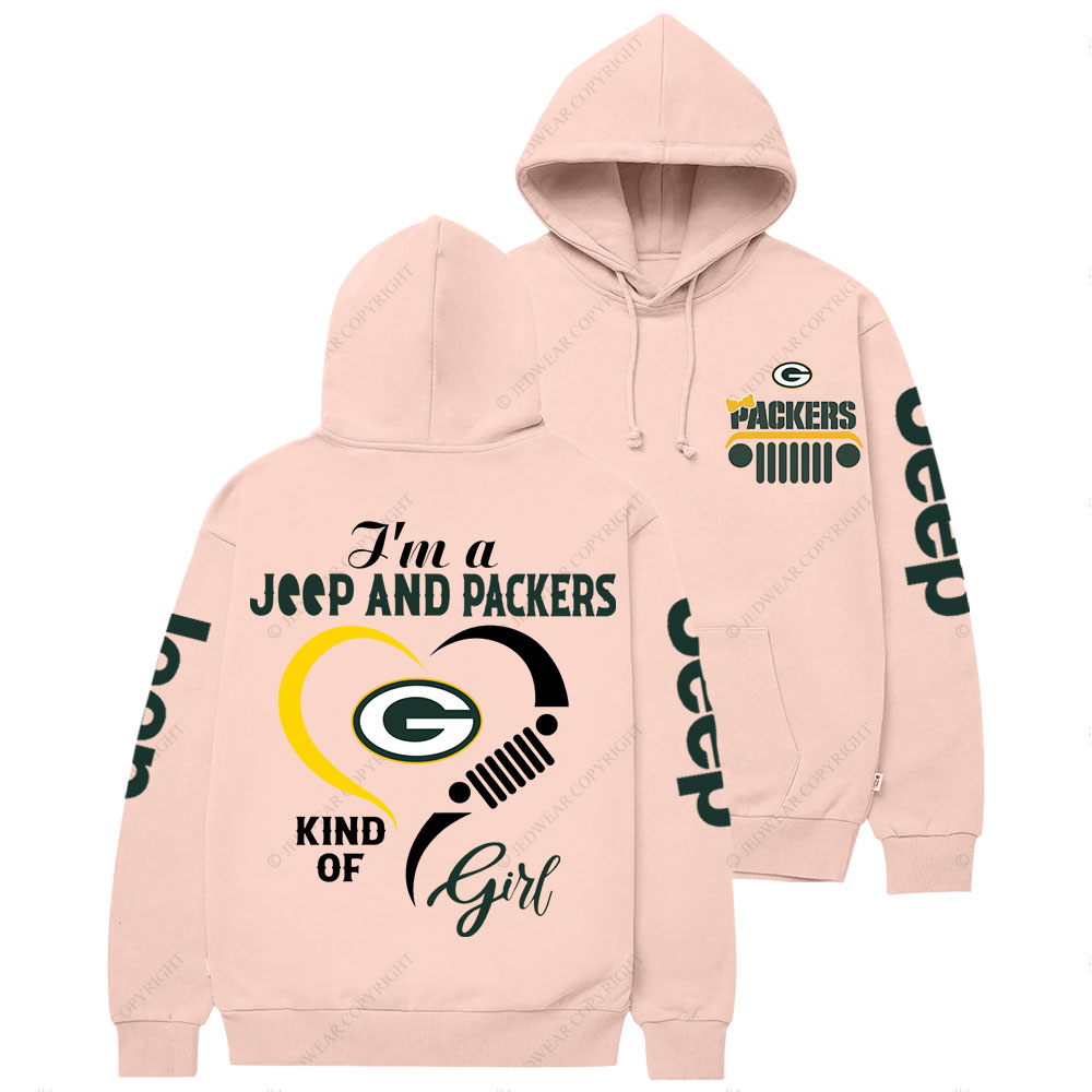 Green Bay Packers Football Team Heart Jp Girl Casual Hoodie