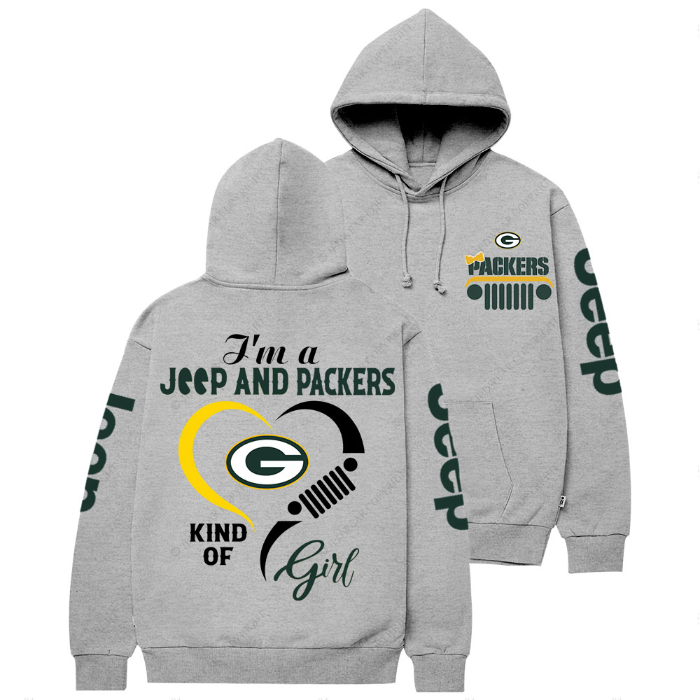 Green Bay Packers Football Team Heart Jp Girl Casual Hoodie