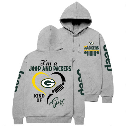 Green Bay Packers Football Team Heart Jp Girl Casual Hoodie