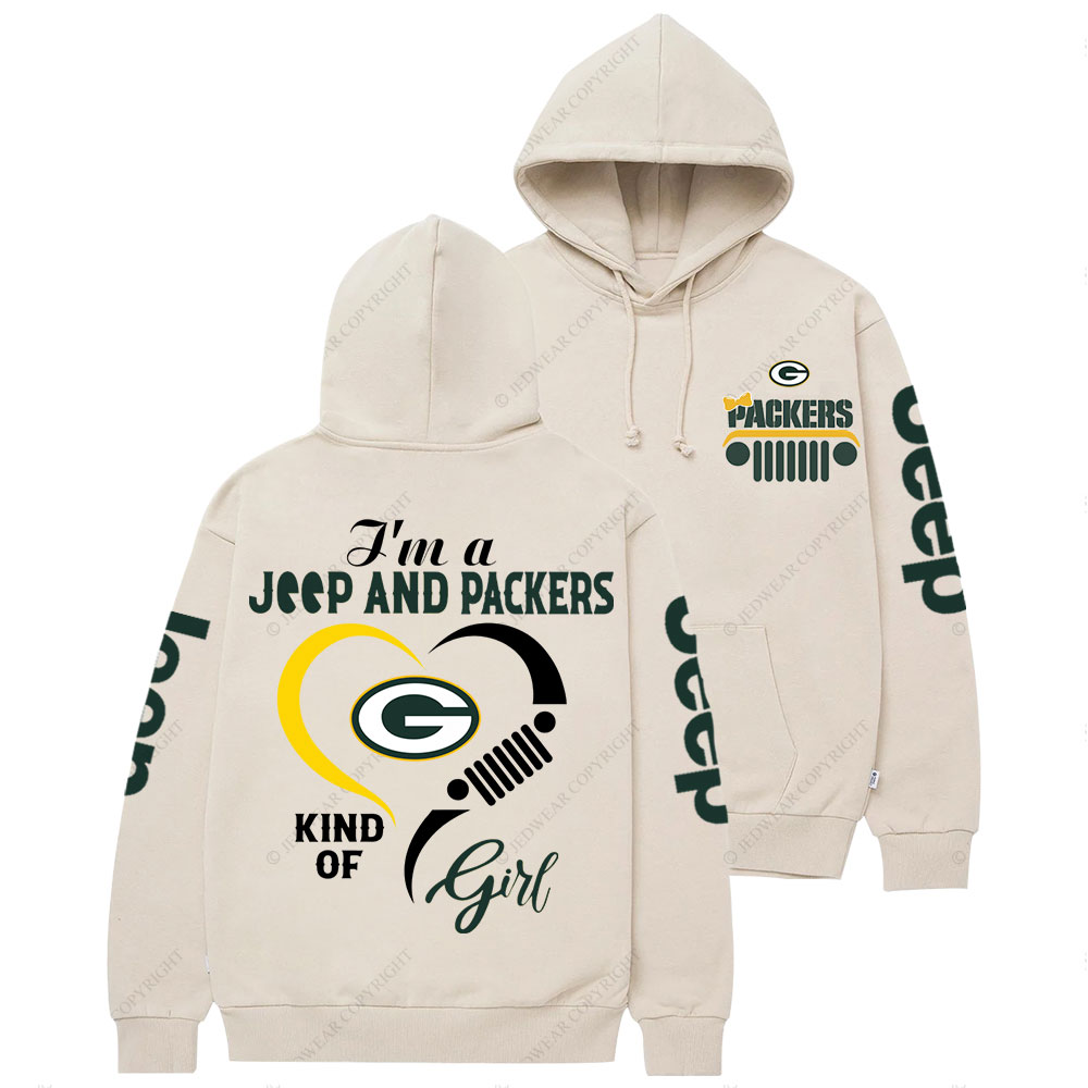 Green Bay Packers Football Team Heart Jp Girl Casual Hoodie