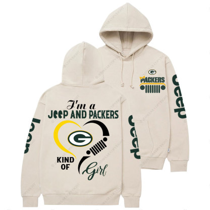 Green Bay Packers Football Team Heart Jp Girl Casual Hoodie
