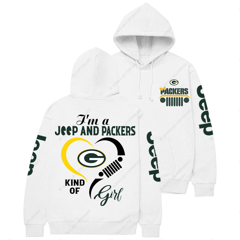 Green Bay Packers Football Team Heart Jp Girl Casual Hoodie