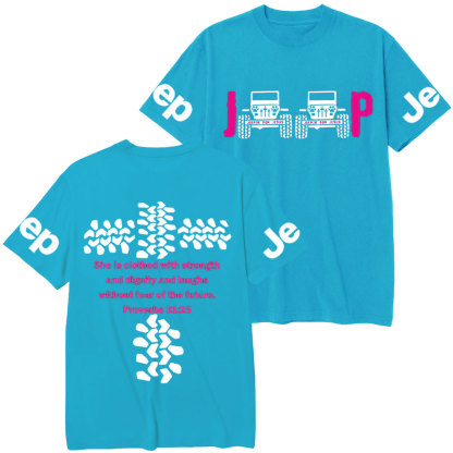 Jp She Is Clothed With Strength Jesus Proverbs 31:25 T-Shirt