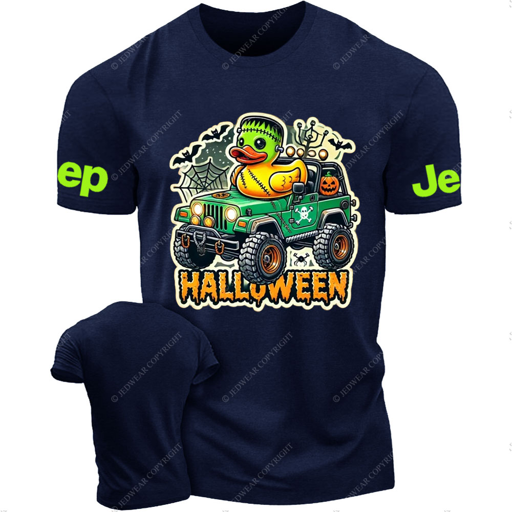 Halloween Frankenstein Duckie Driving a Spooky Off-Road Vehicle Jp T-Shirt