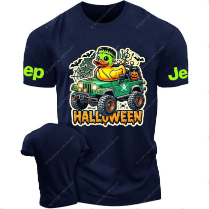Halloween Frankenstein Duckie Driving a Spooky Off-Road Vehicle Jp T-Shirt