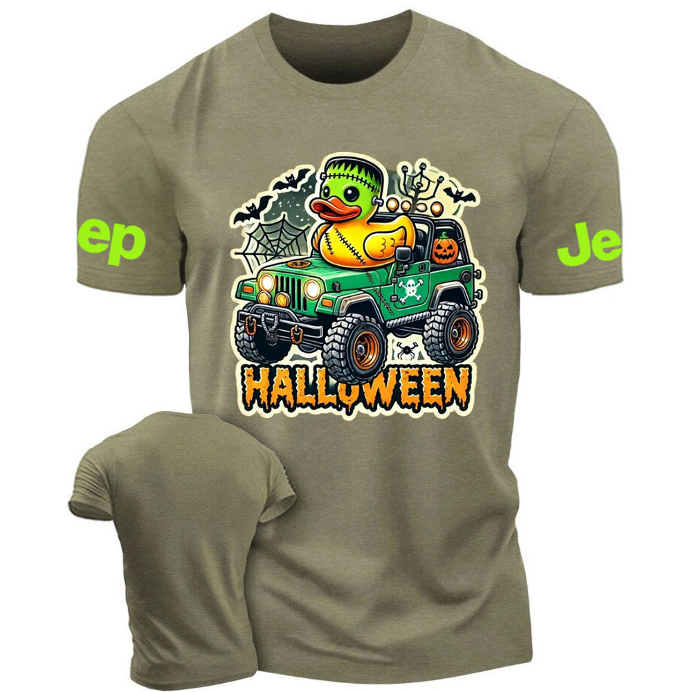 Halloween Frankenstein Duckie Driving a Spooky Off-Road Vehicle Jp T-Shirt