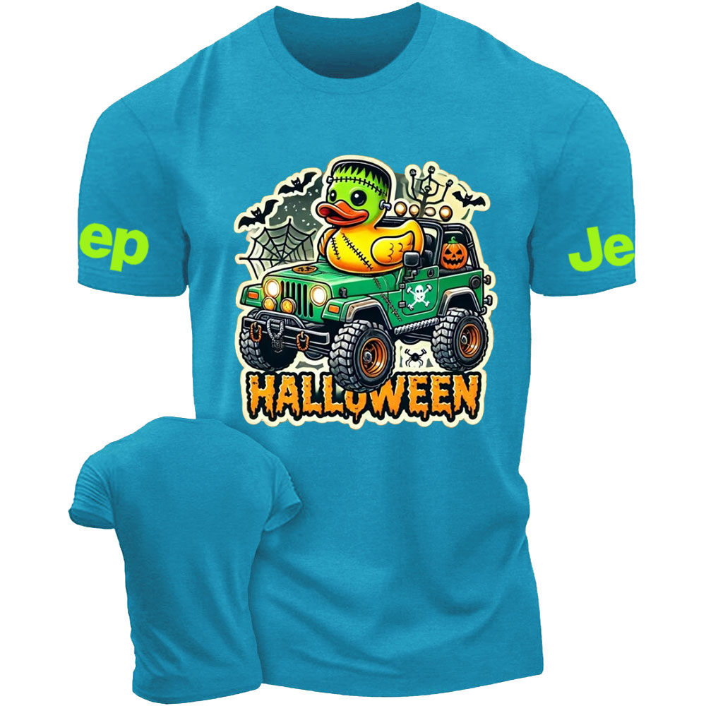 Halloween Frankenstein Duckie Driving a Spooky Off-Road Vehicle Jp T-Shirt