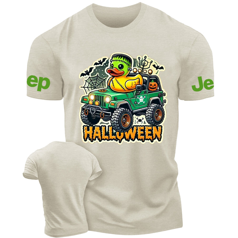 Halloween Frankenstein Duckie Driving a Spooky Off-Road Vehicle Jp T-Shirt