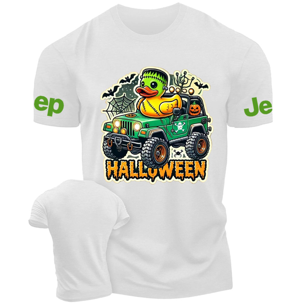 Halloween Frankenstein Duckie Driving a Spooky Off-Road Vehicle Jp T-Shirt
