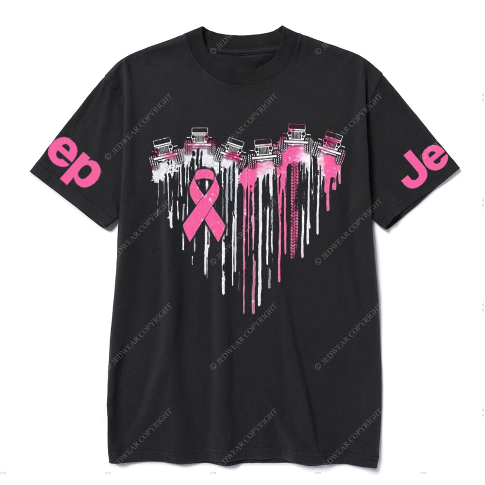 Jp Breast Cancer Heart Colors T-shirt