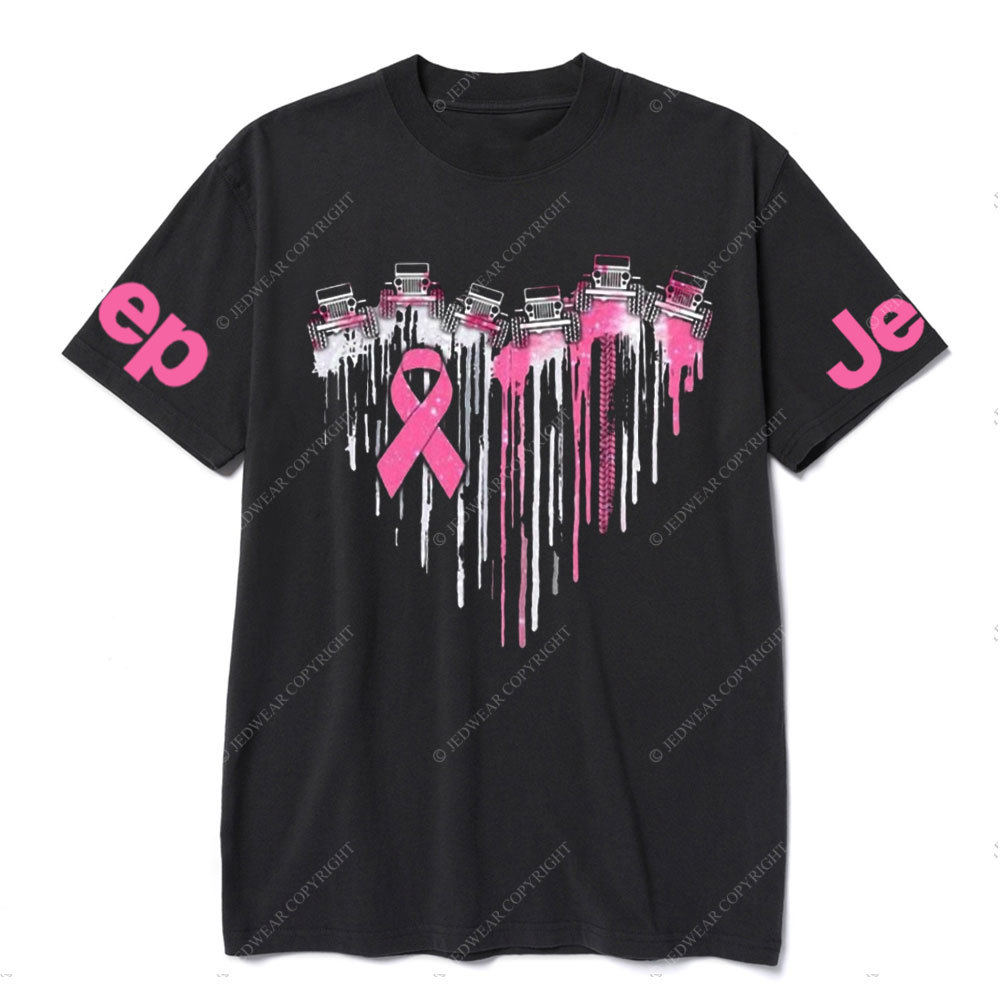 Jp Breast Cancer Heart Colors T-shirt