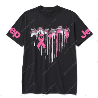 Jp Breast Cancer Heart Colors T-shirt