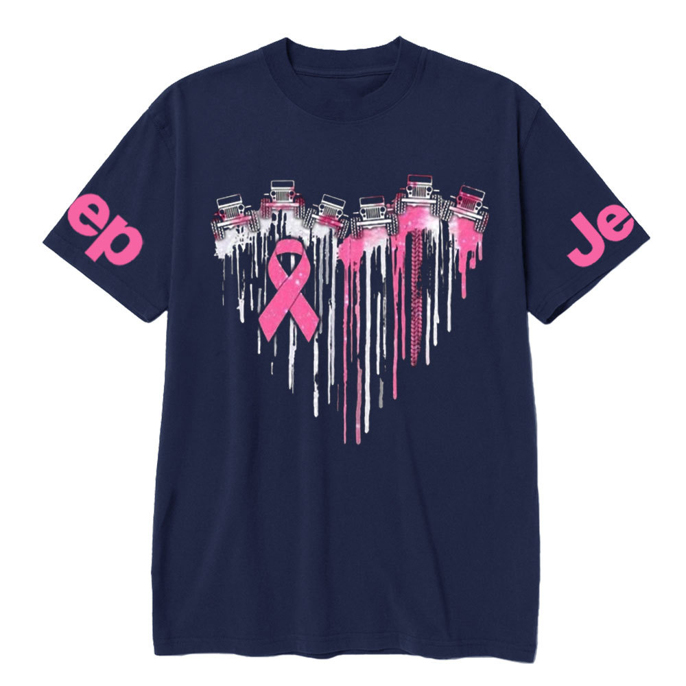 Jp Breast Cancer Heart Colors T-shirt