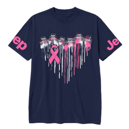 Jp Breast Cancer Heart Colors T-shirt