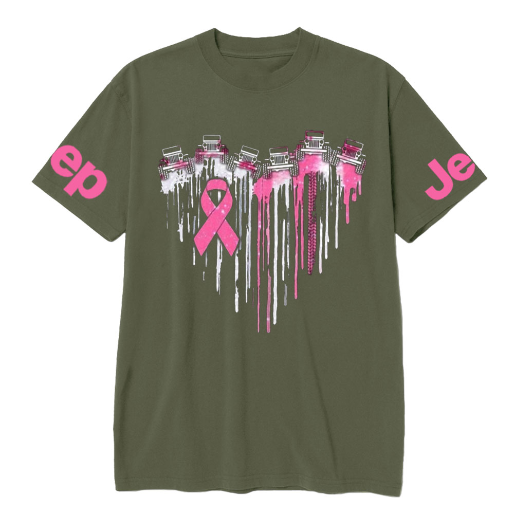Jp Breast Cancer Heart Colors T-shirt