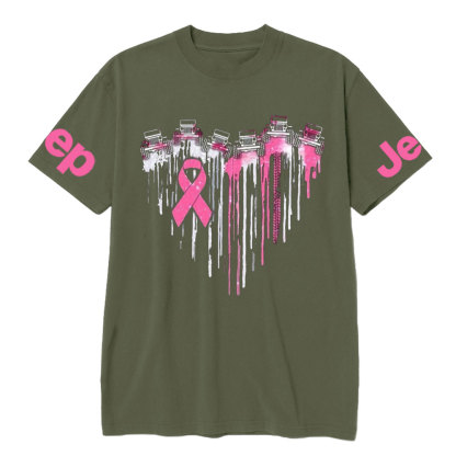 Jp Breast Cancer Heart Colors T-shirt