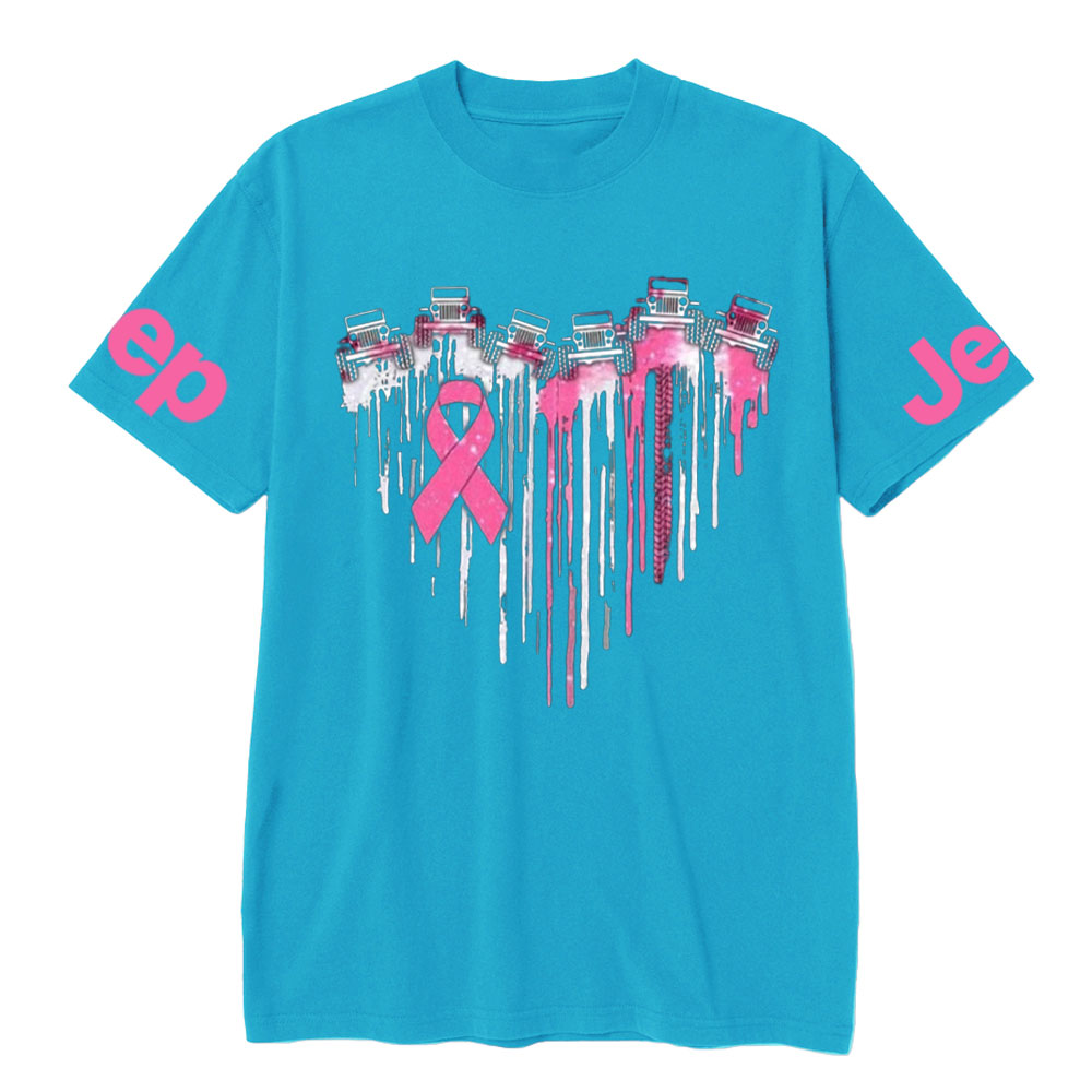 Jp Breast Cancer Heart Colors T-shirt