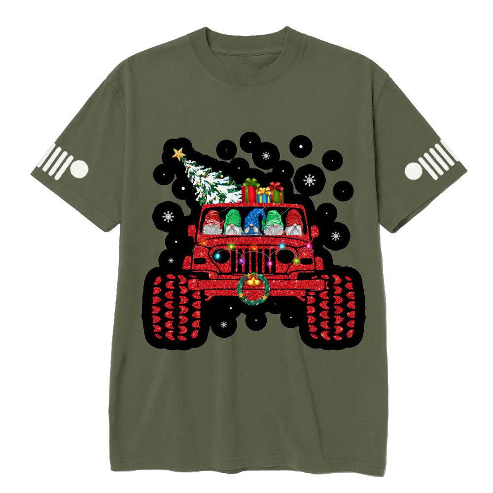 Hanging Xmas With Santa Gnomes Drive Jp T-Shirt