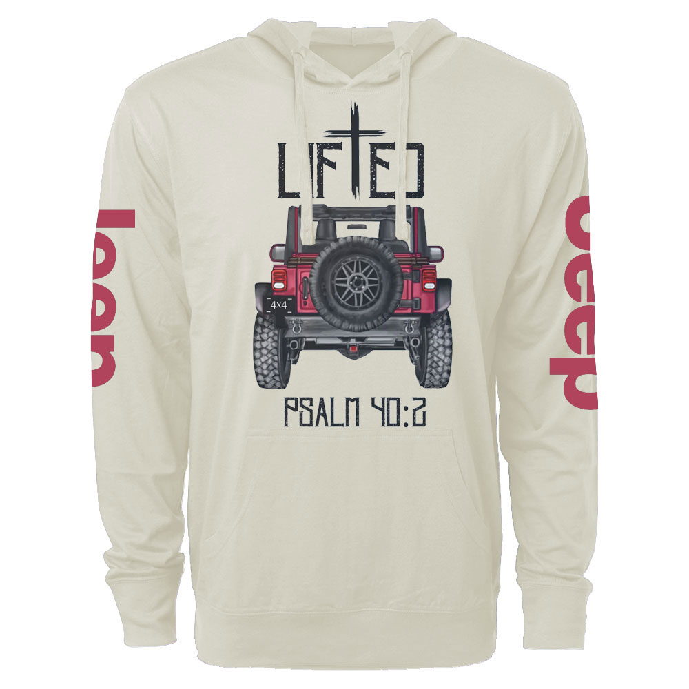 Christian "Lifted" 4x4 Truck Offroad Bible Verse Positive Vibes Jp Lightweight Hoodie