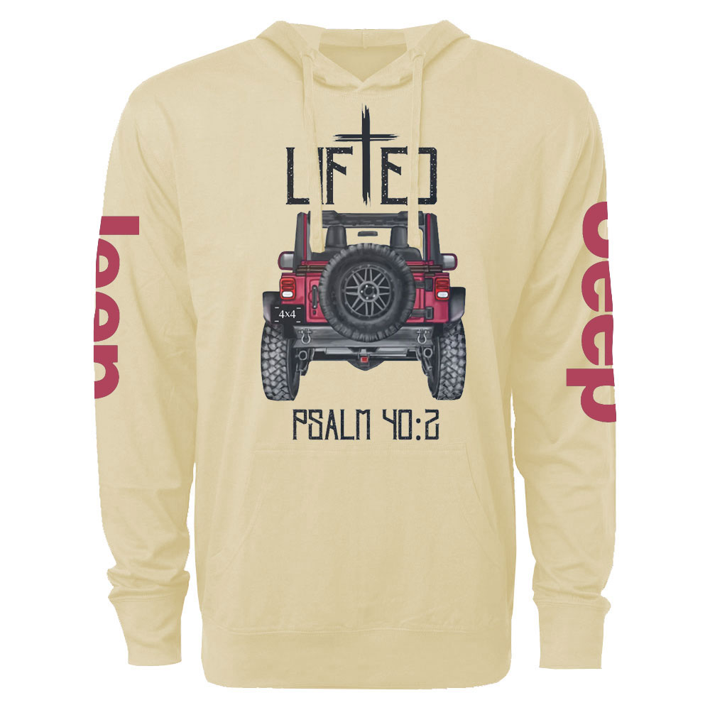 Christian "Lifted" 4x4 Truck Offroad Bible Verse Positive Vibes Jp Lightweight Hoodie