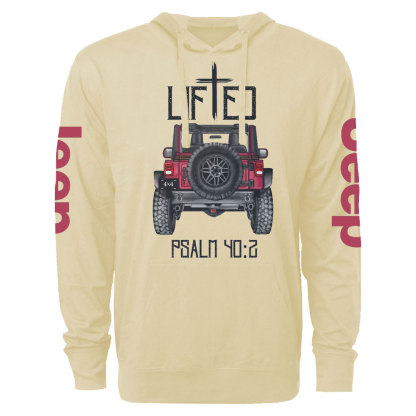 Christian "Lifted" 4x4 Truck Offroad Bible Verse Positive Vibes Jp Lightweight Hoodie
