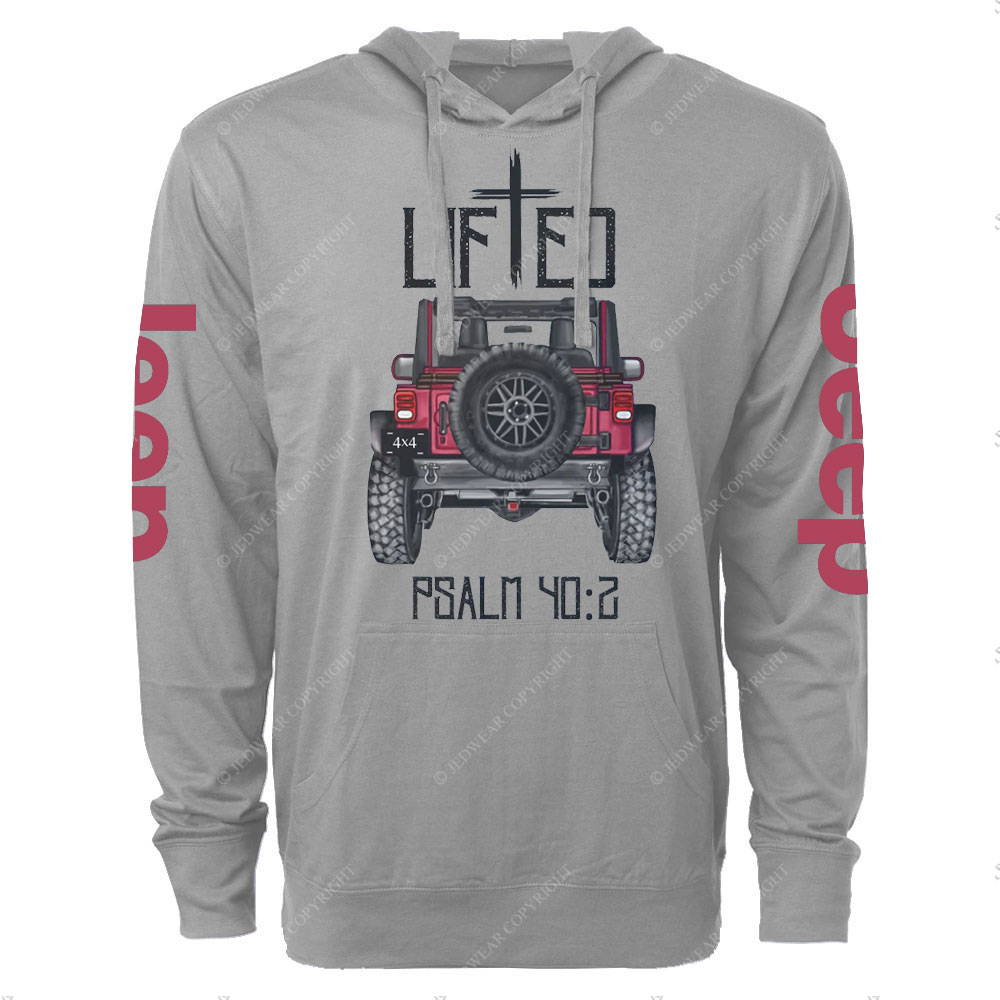 Christian "Lifted" 4x4 Truck Offroad Bible Verse Positive Vibes Jp Lightweight Hoodie