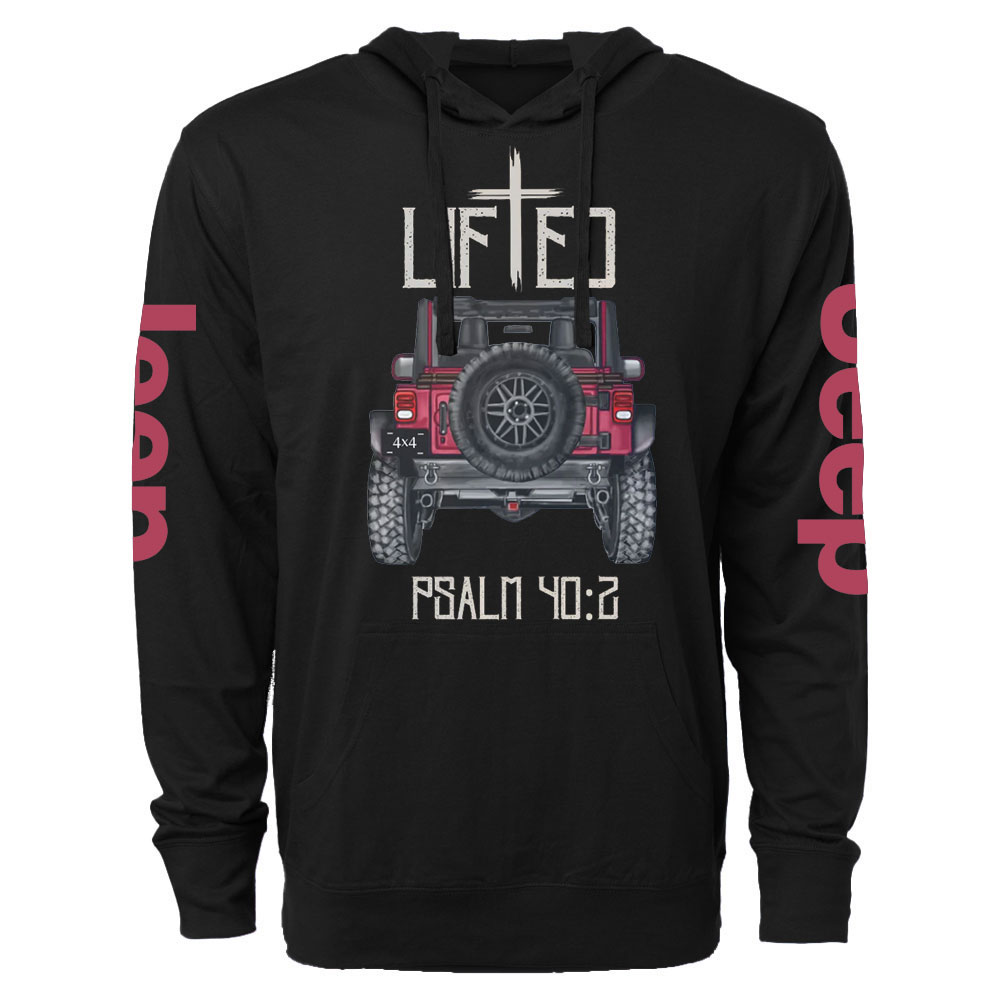 Christian "Lifted" 4x4 Truck Offroad Bible Verse Positive Vibes Jp Lightweight Hoodie